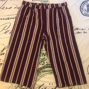 Brown/Burgundy Vertical Striped Boho Pants
